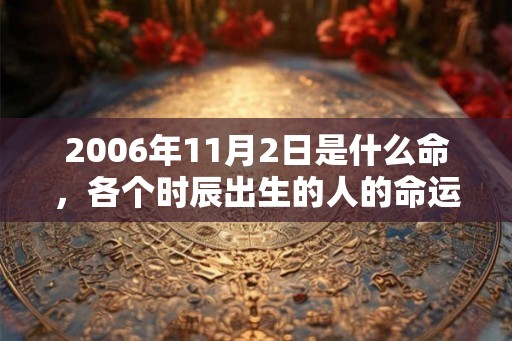 2006年11月2日是什么命，各个时辰出生的人的命运