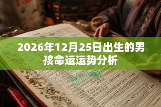 2026年12月25日出生的男孩命运运势分析