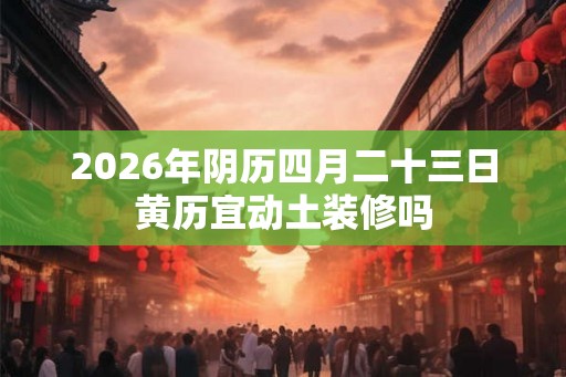 2026年阴历四月二十三日黄历宜动土装修吗