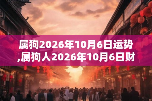 属狗2026年10月6日运势,属狗人2026年10月6日财运,生肖狗2026年10月6日运势
