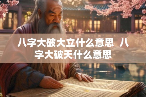 八字大破大立什么意思  八字大破天什么意思