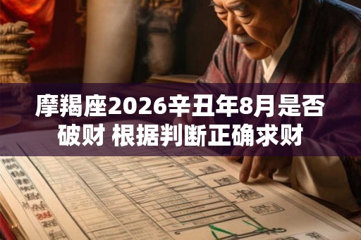 摩羯座2026辛丑年8月是否破财 根据判断正确求财