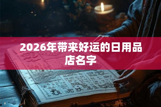 2026年带来好运的日用品店名字
