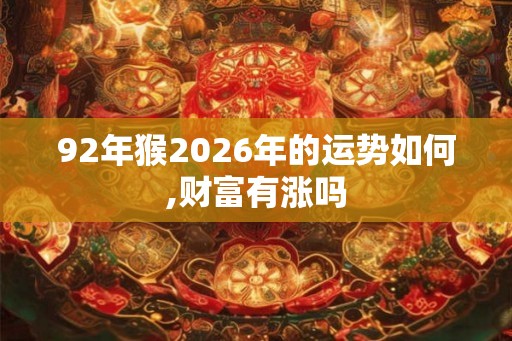 92年猴2026年的运势如何,财富有涨吗