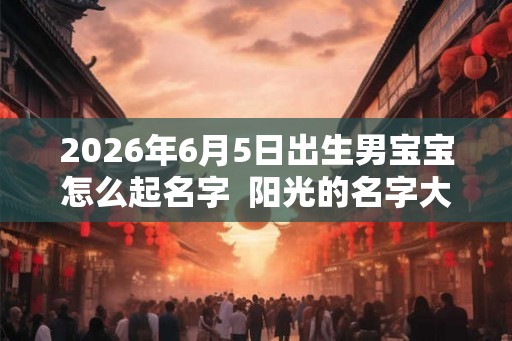 2026年6月5日出生男宝宝怎么起名字  阳光的名字大全
