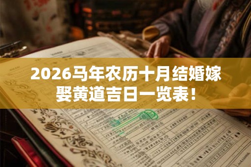 2026马年农历十月结婚嫁娶黄道吉日一览表！