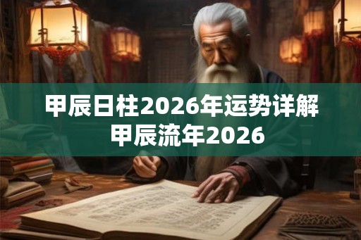 甲辰日柱2026年运势详解  甲辰流年2026