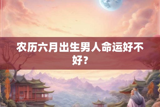 农历六月出生男人命运好不好？