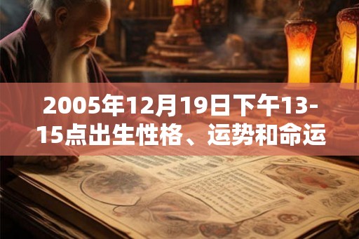 2005年12月19日下午13-15点出生性格、运势和命运