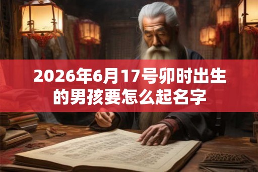 2026年6月17号卯时出生的男孩要怎么起名字