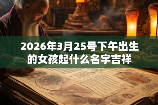 2026年3月25号下午出生的女孩起什么名字吉祥 2026年3月25号下午出生的女孩起什么名字吉祥