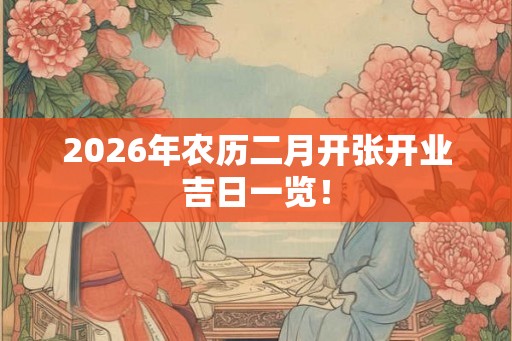 2026年农历二月开张开业吉日一览！