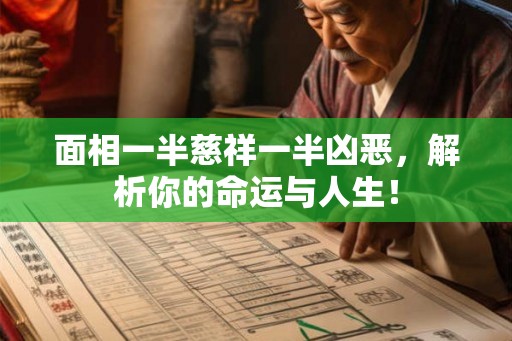 面相一半慈祥一半凶恶，解析你的命运与人生！