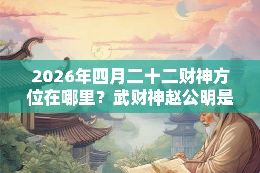 2026年四月二十二财神方位在哪里？武财神赵公明是谁？