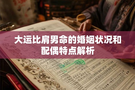 大运比肩男命的婚姻状况和配偶特点解析