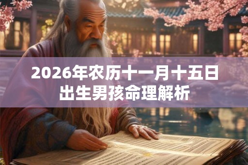 2026年农历十一月十五日出生男孩命理解析