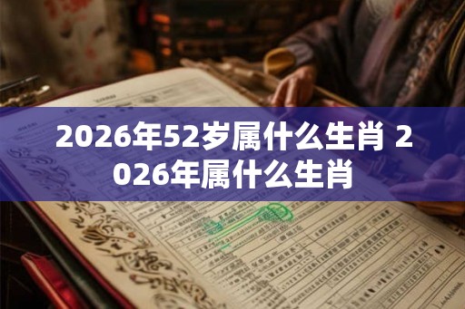2026年52岁属什么生肖 2026年属什么生肖