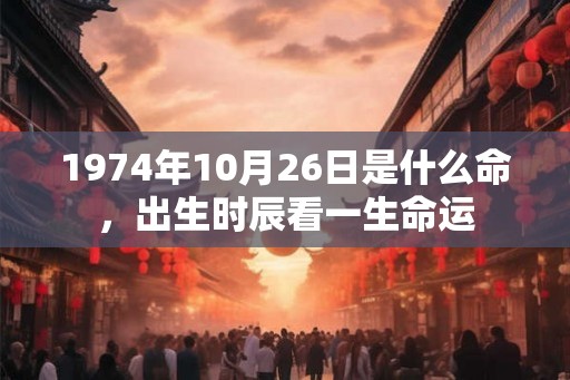 1974年10月26日是什么命，出生时辰看一生命运