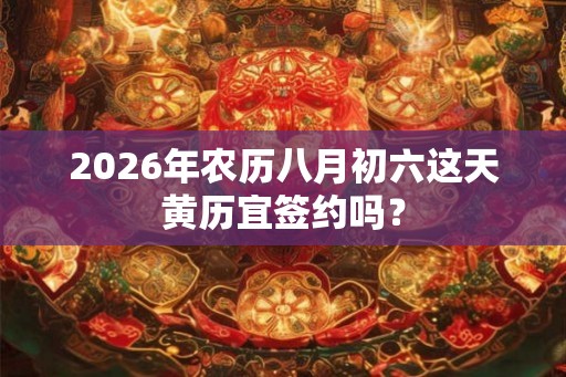 2026年农历八月初六这天黄历宜签约吗？