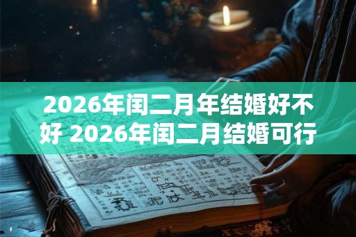 2026年闰二月年结婚好不好 2026年闰二月结婚可行吗 2026年闰二月年结婚好不好 2026年闰二月结婚可行吗
