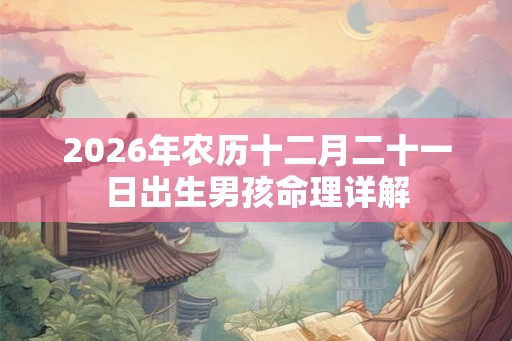 2026年农历十二月二十一日出生男孩命理详解