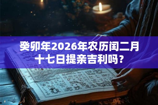 癸卯年2026年农历闰二月十七日提亲吉利吗? 癸卯年2026年农历闰二月十七日提亲吉利吗?