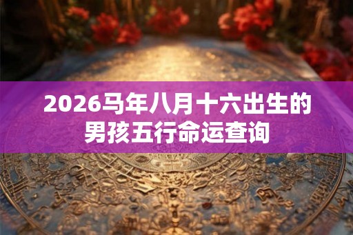 2026马年八月十六出生的男孩五行命运查询