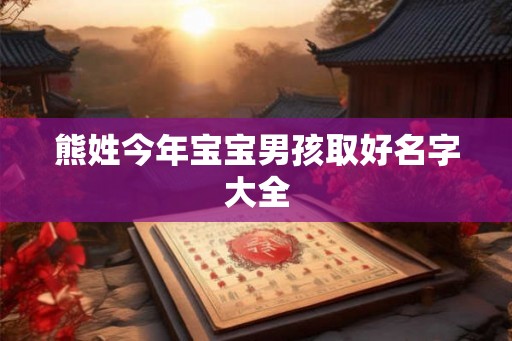 熊姓今年宝宝男孩取好名字大全