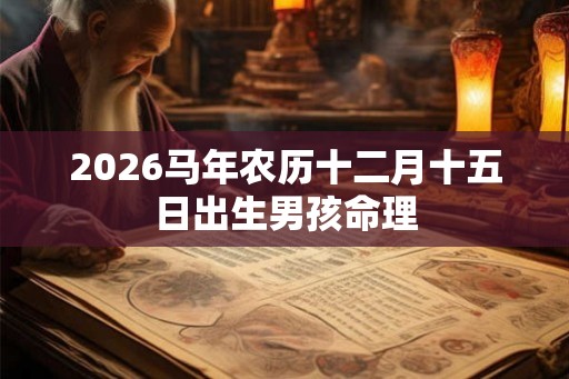 2026马年农历十二月十五日出生男孩命理