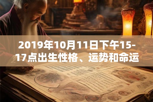 2019年10月11日下午15-17点出生性格、运势和命运