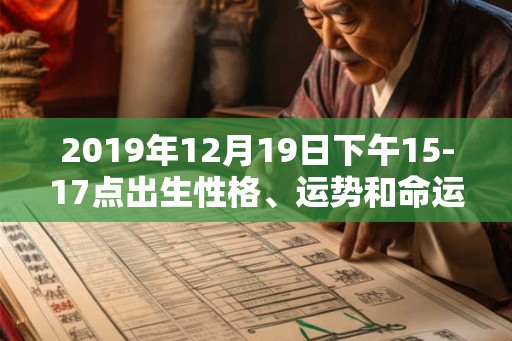2019年12月19日下午15-17点出生性格、运势和命运