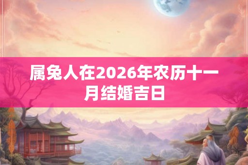 属兔人在2026年农历十一月结婚吉日