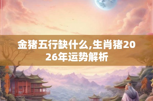 金猪五行缺什么,生肖猪2026年运势解析