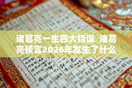 诸葛亮一生四大错误 诸葛亮预言2026年发生了什么 诸葛亮一生四大错误 诸葛亮预言2026年发生了什么