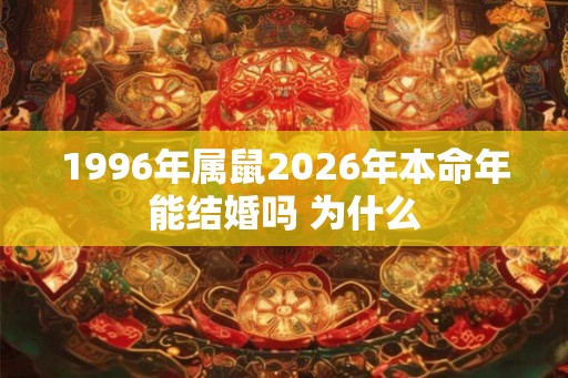 1996年属鼠2026年本命年能结婚吗 为什么 1996年属鼠2026年本命年能结婚吗 为什么