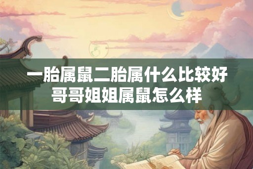 一胎属鼠二胎属什么比较好哥哥姐姐属鼠怎么样