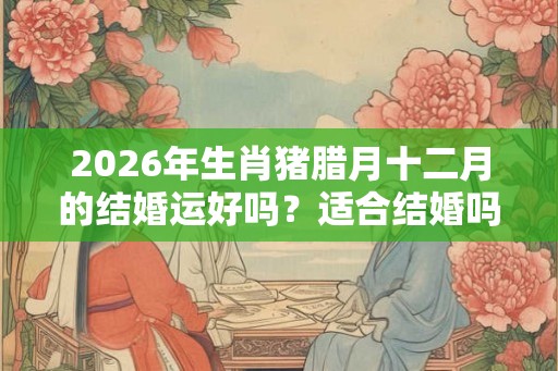 2026年生肖猪腊月十二月的结婚运好吗？适合结婚吗？