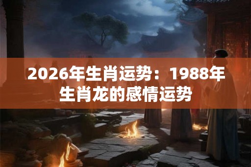 2026年生肖运势:1988年生肖龙的感情运势 2026年生肖运势:1988年生肖龙的感情运势