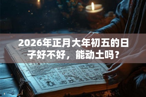 2026年正月大年初五的日子好不好，能动土吗？
