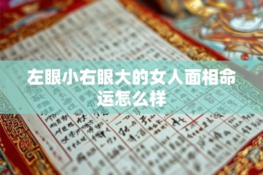 左眼小右眼大的女人面相命运怎么样