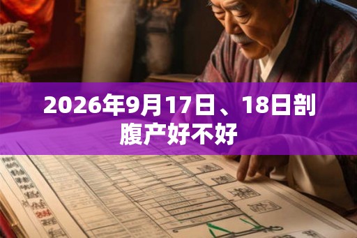 2026年9月17日、18日剖腹产好不好 2026年9月17日、18日剖腹产好不好
