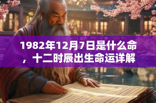 1982年12月7日是什么命，十二时辰出生命运详解