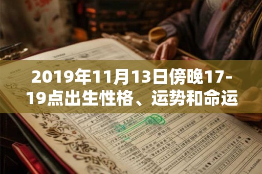 2019年11月13日傍晚17-19点出生性格、运势和命运