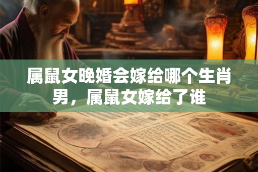 属鼠女晚婚会嫁给哪个生肖男,属鼠女嫁给了谁 属鼠女晚婚会嫁给哪个生肖男,属鼠女嫁给了谁