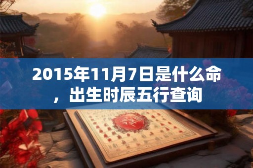 2015年11月7日是什么命，出生时辰五行查询
