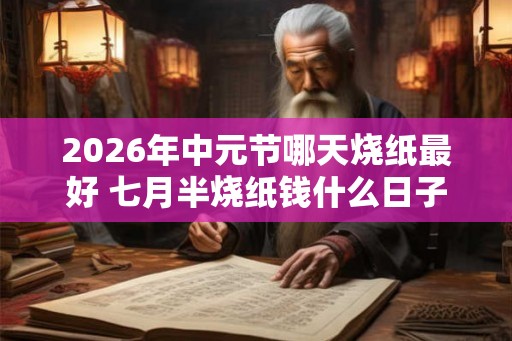2026年中元节哪天烧纸最好 七月半烧纸钱什么日子最好