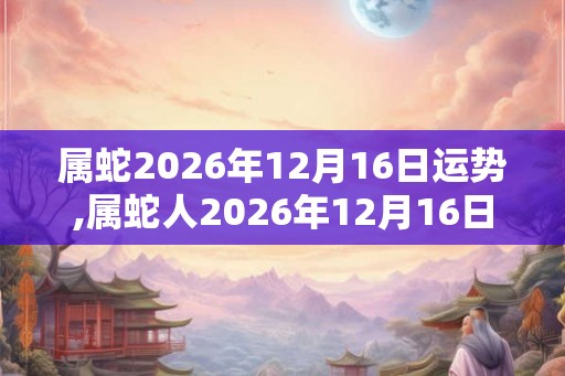 属蛇2026年12月16日运势,属蛇人2026年12月16日财运,生肖蛇2026年12月16日运势 属蛇2026年12月16日运势,属蛇人2026年12月16日财运,生肖蛇2026年12月16日运势