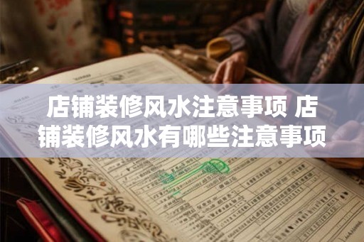 店铺装修风水注意事项 店铺装修风水有哪些注意事项