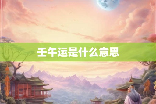 壬午运是什么意思 壬午运是什么意思
