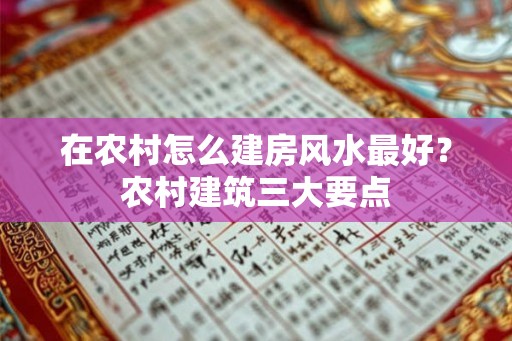 在农村怎么建房风水最好？农村建筑三大要点